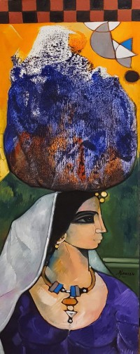 Abrar Ahmed, 12 x 36 Inch, Oil on Paper, Figurative Painting, AC-AA-553